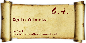 Ogrin Alberta névjegykártya